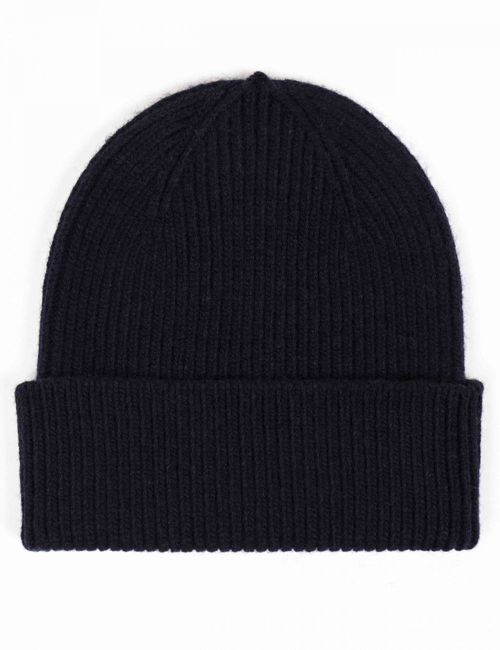 Merino Wool Beanie Hat - Navy Blue