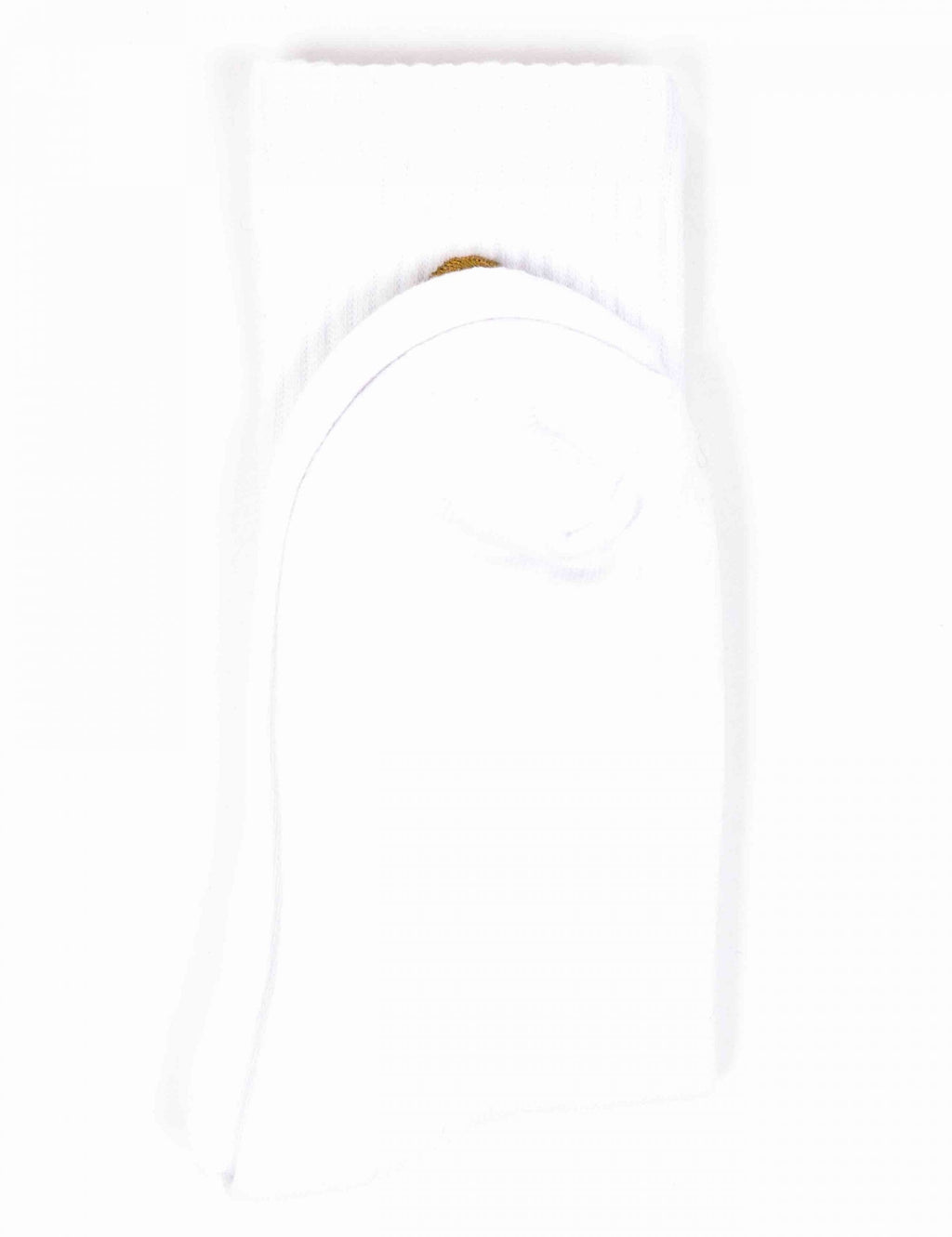 White crew socks with ribbed cuff