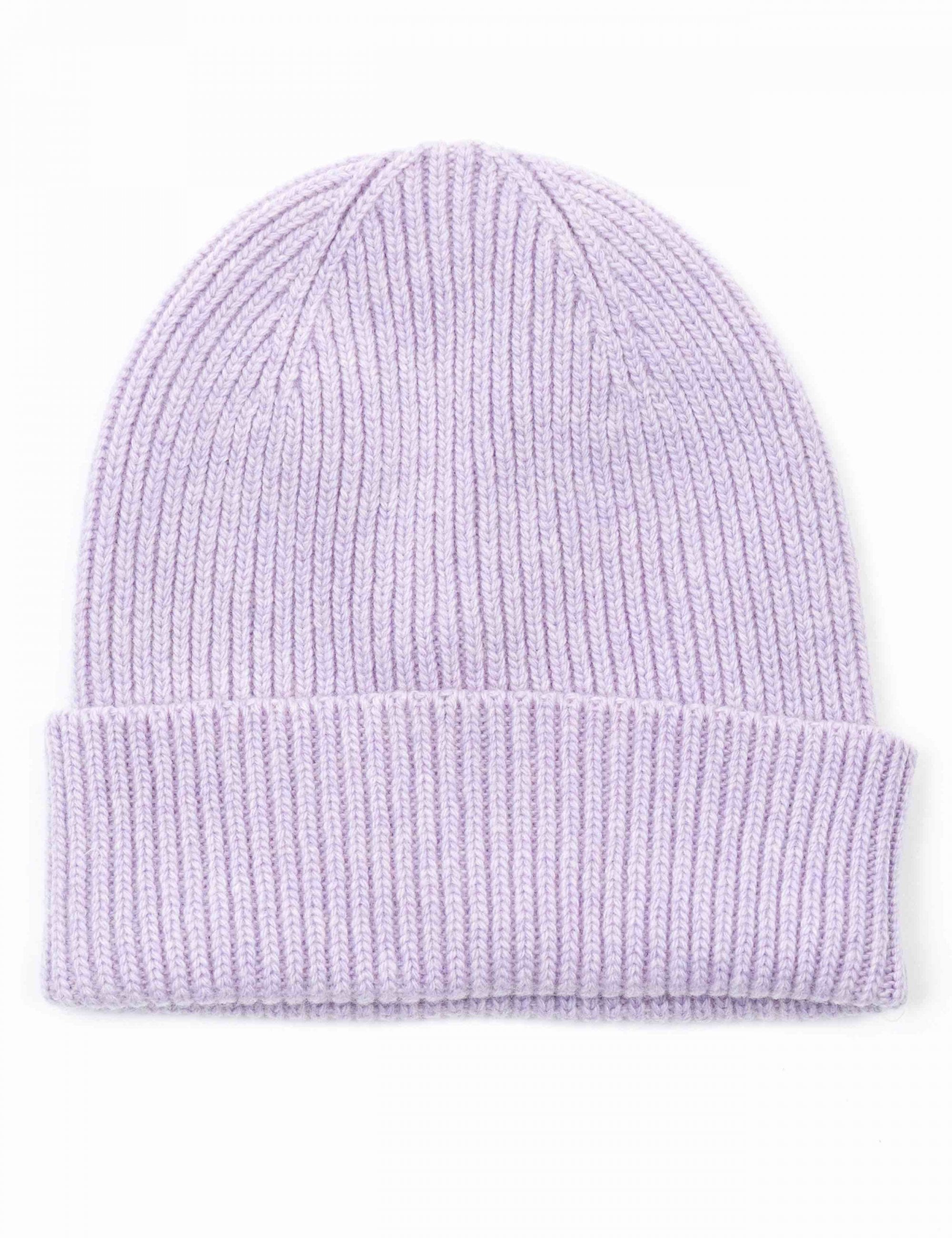 Merino Wool Beanie Hat - Soft Lavender