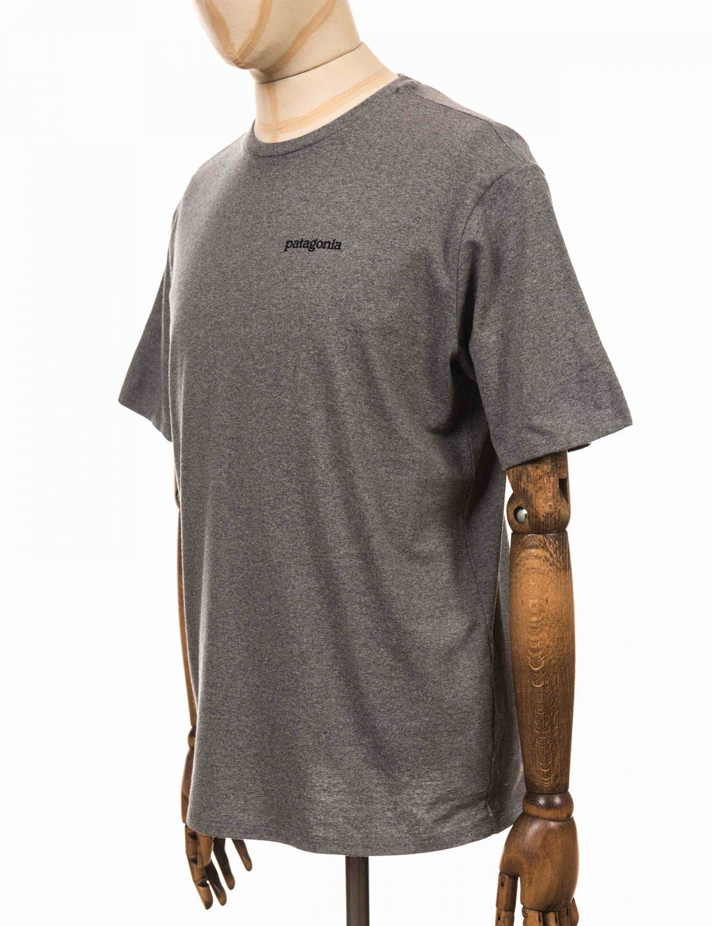 Men's T-shirt, heather gray, Patagonia logo on chest, short sleeves