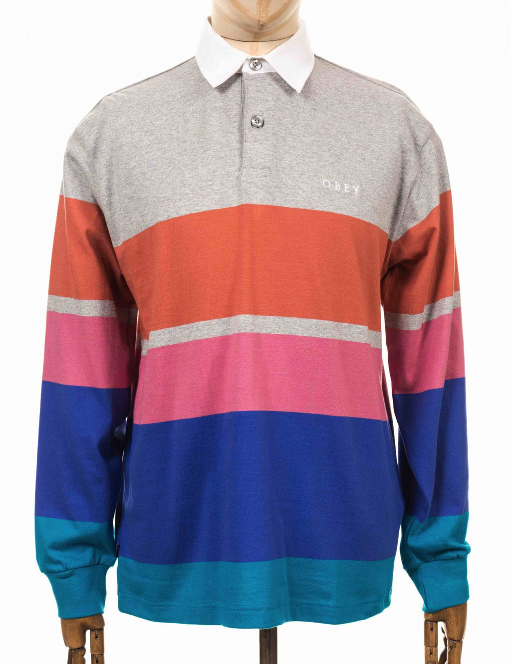 Automation Rugby Polo Shirt - Heather Ash Multi