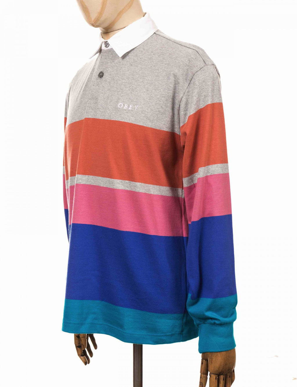 Automation Rugby Polo Shirt - Heather Ash Multi