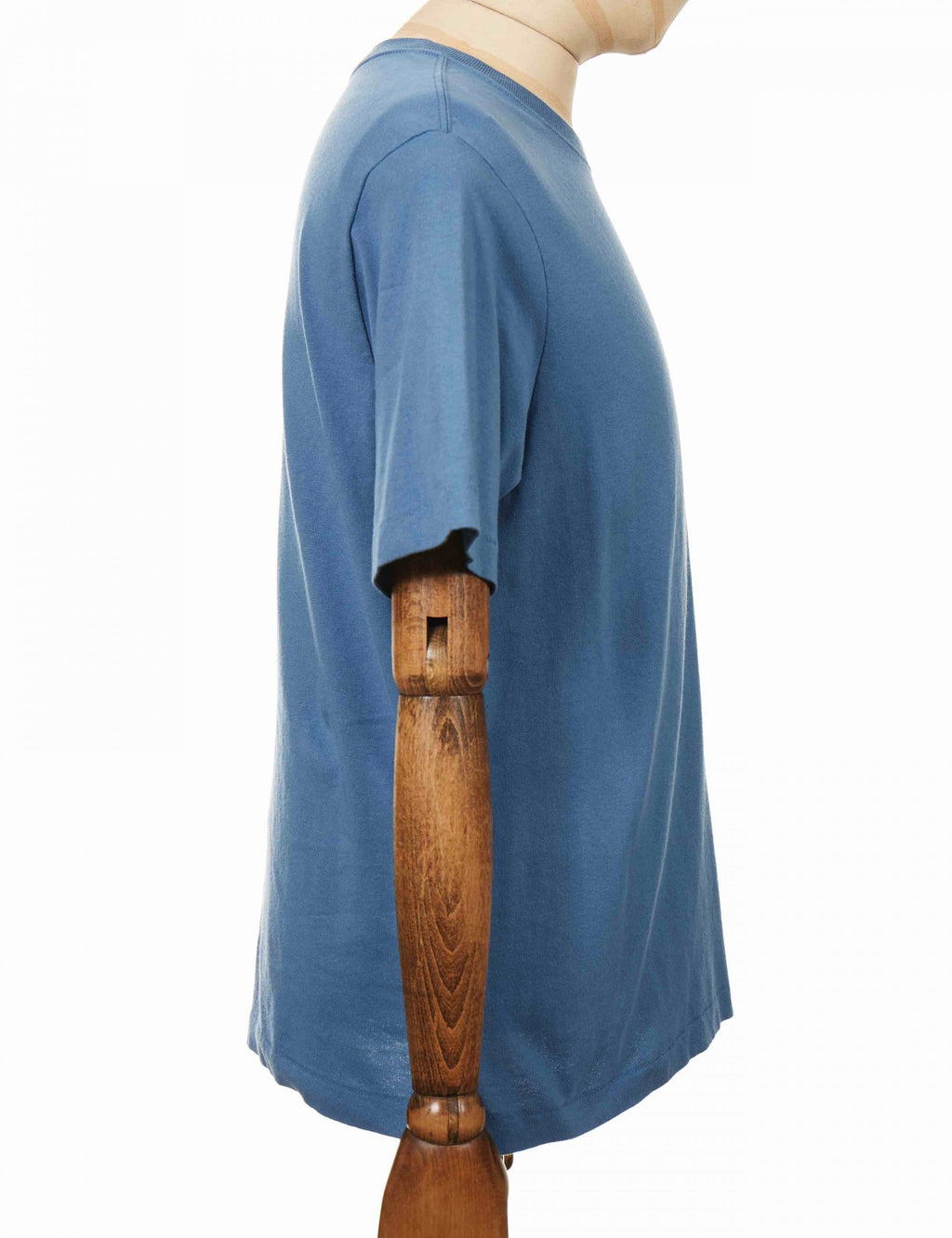 Organic cotton midweight pocket T-shirt, pigeon blue side profile