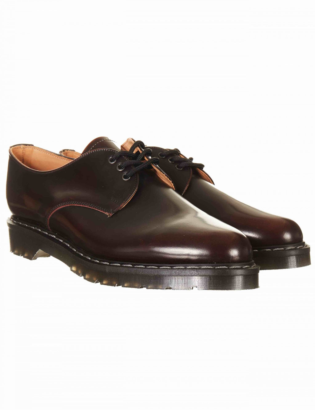 Gibson 3 Eyelet Shoes - Burgundy Rub-off Hi Shine