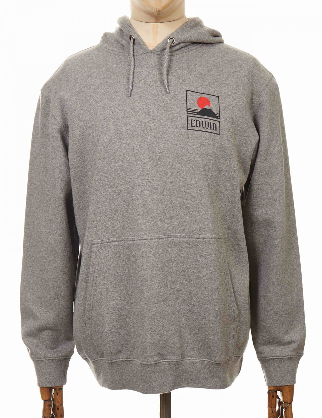 Sunset on Mt Fuji Hooded Sweat - Mid Grey Marl