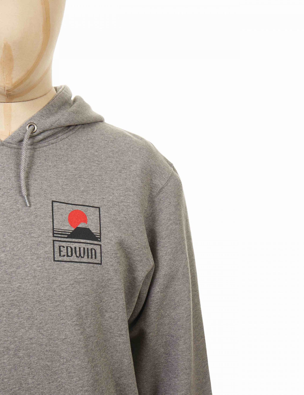 Sunset on Mt Fuji Hooded Sweat - Mid Grey Marl