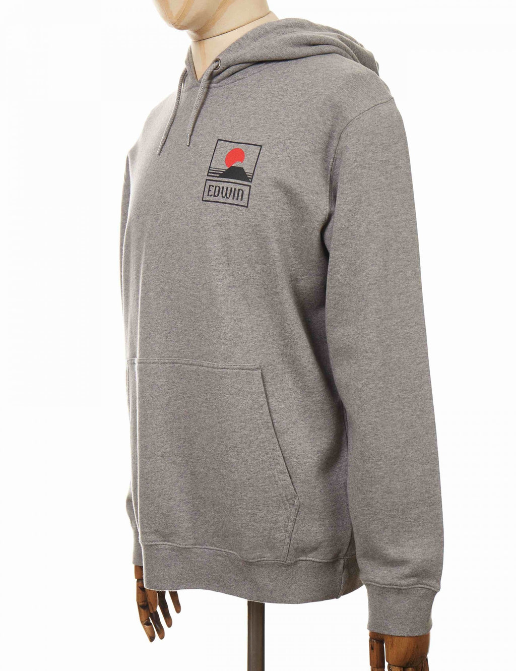 Sunset on Mt Fuji Hooded Sweat - Mid Grey Marl
