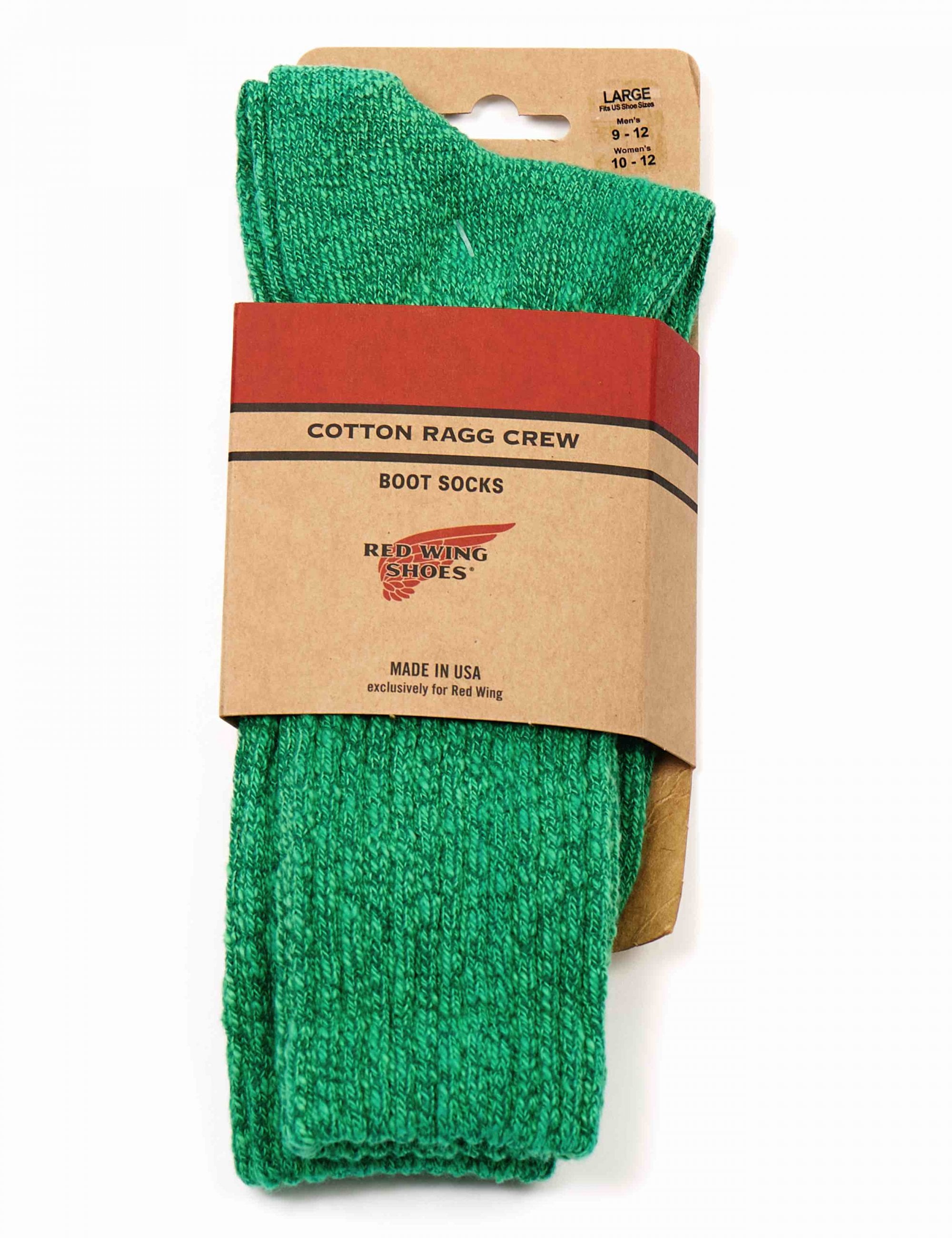 97372 Cotton Ragg Over Dyed Socks - Green/Light Green