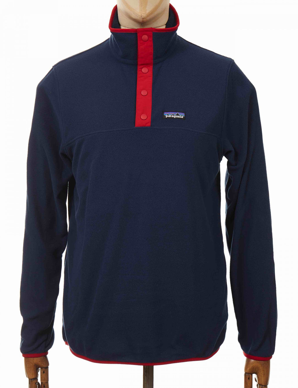 Micro D Snap-T Fleece Pullover - New Navy w/Classic Red