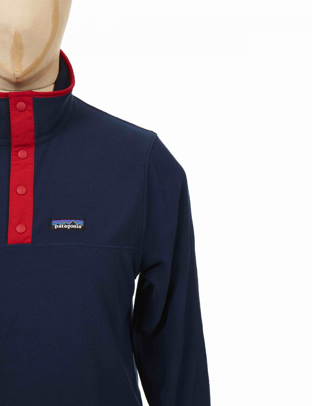 Micro D Snap-T Fleece Pullover - New Navy w/Classic Red
