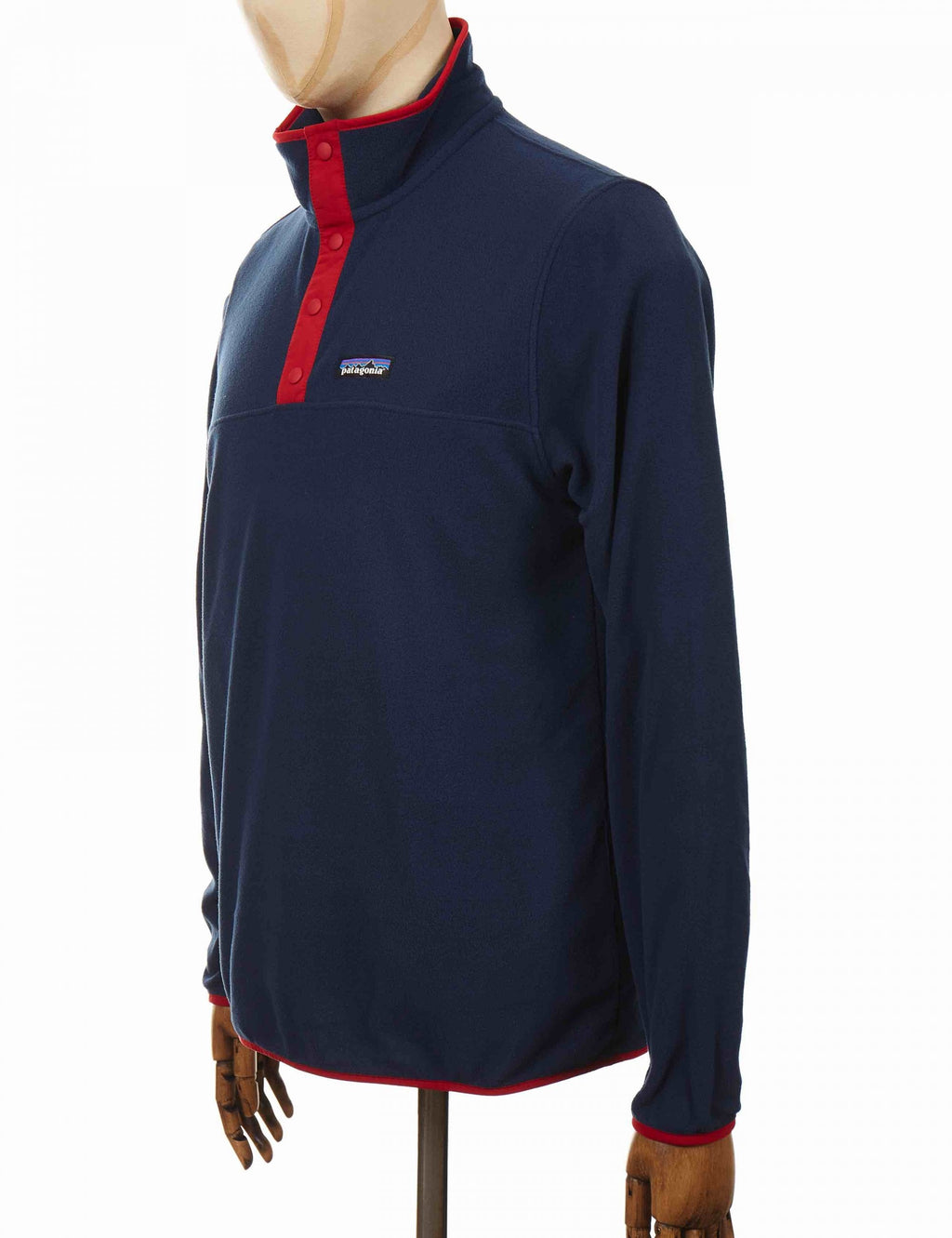Micro D Snap-T Fleece Pullover - New Navy w/Classic Red