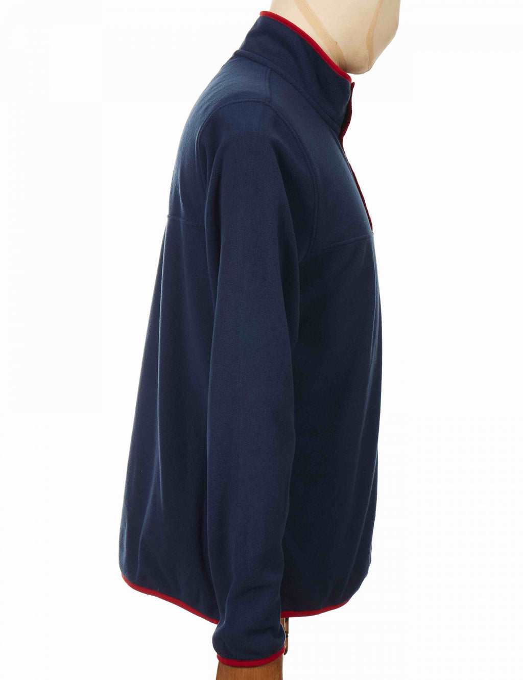 Micro D Snap-T Fleece Pullover - New Navy w/Classic Red