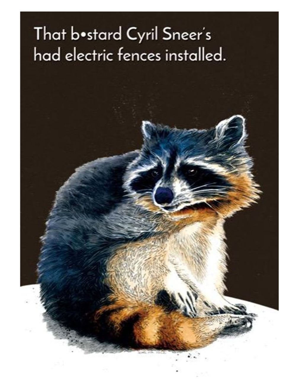 Electric Racoon Greetings Card