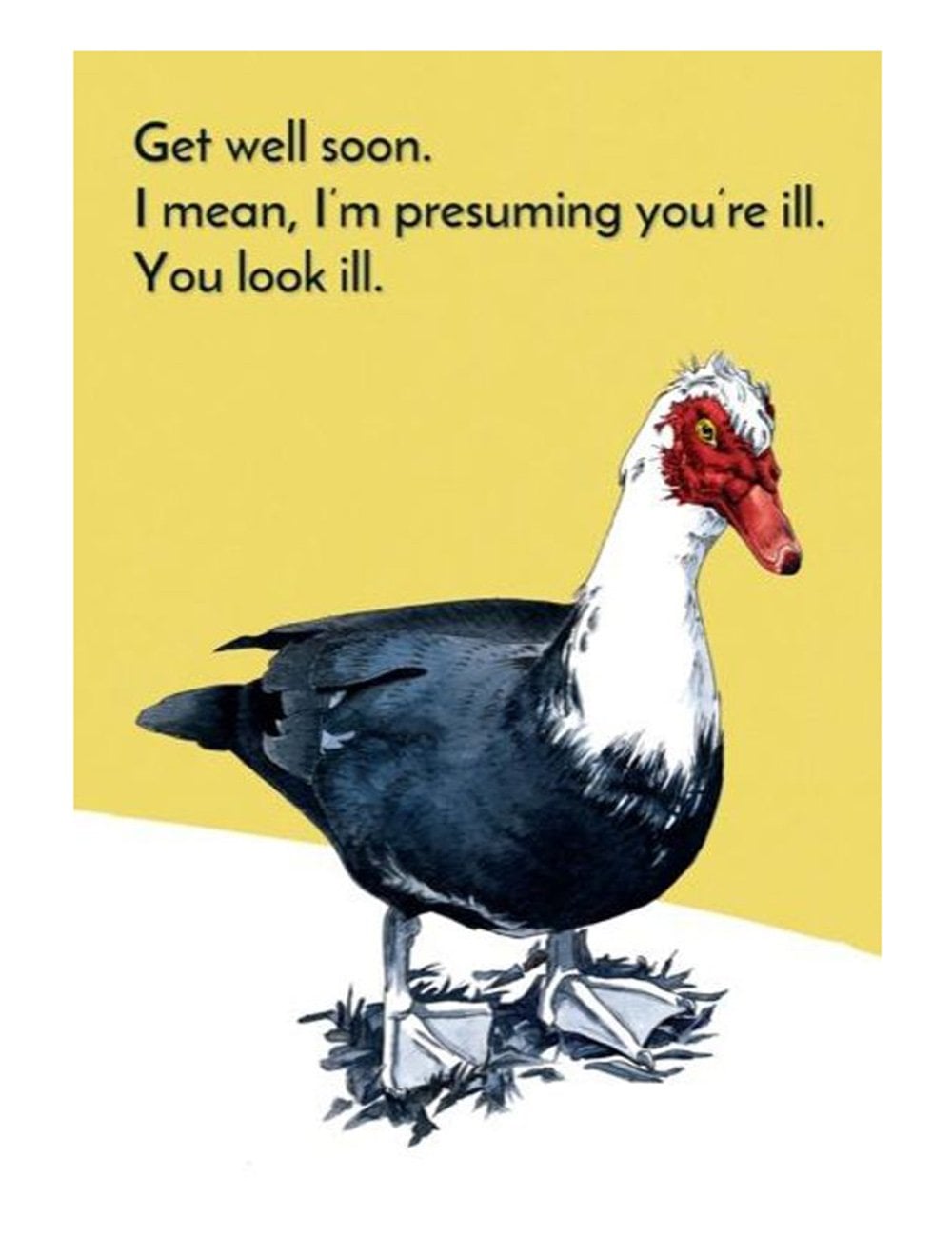 Ill Looking Duck Greetings Cards