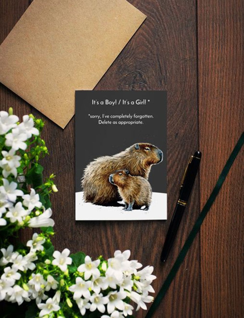 Baby Capybara Greeting Cards