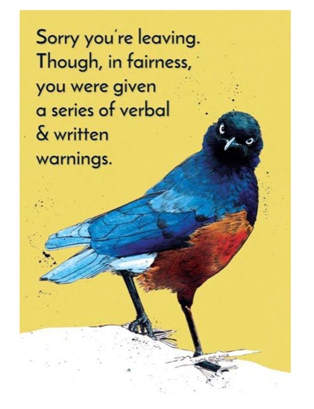 Warning Starling Greeting Cards