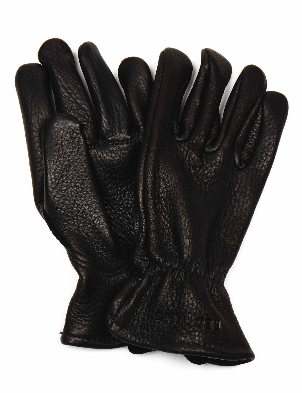 95232 Lined Buckskin Leather Gloves - Black