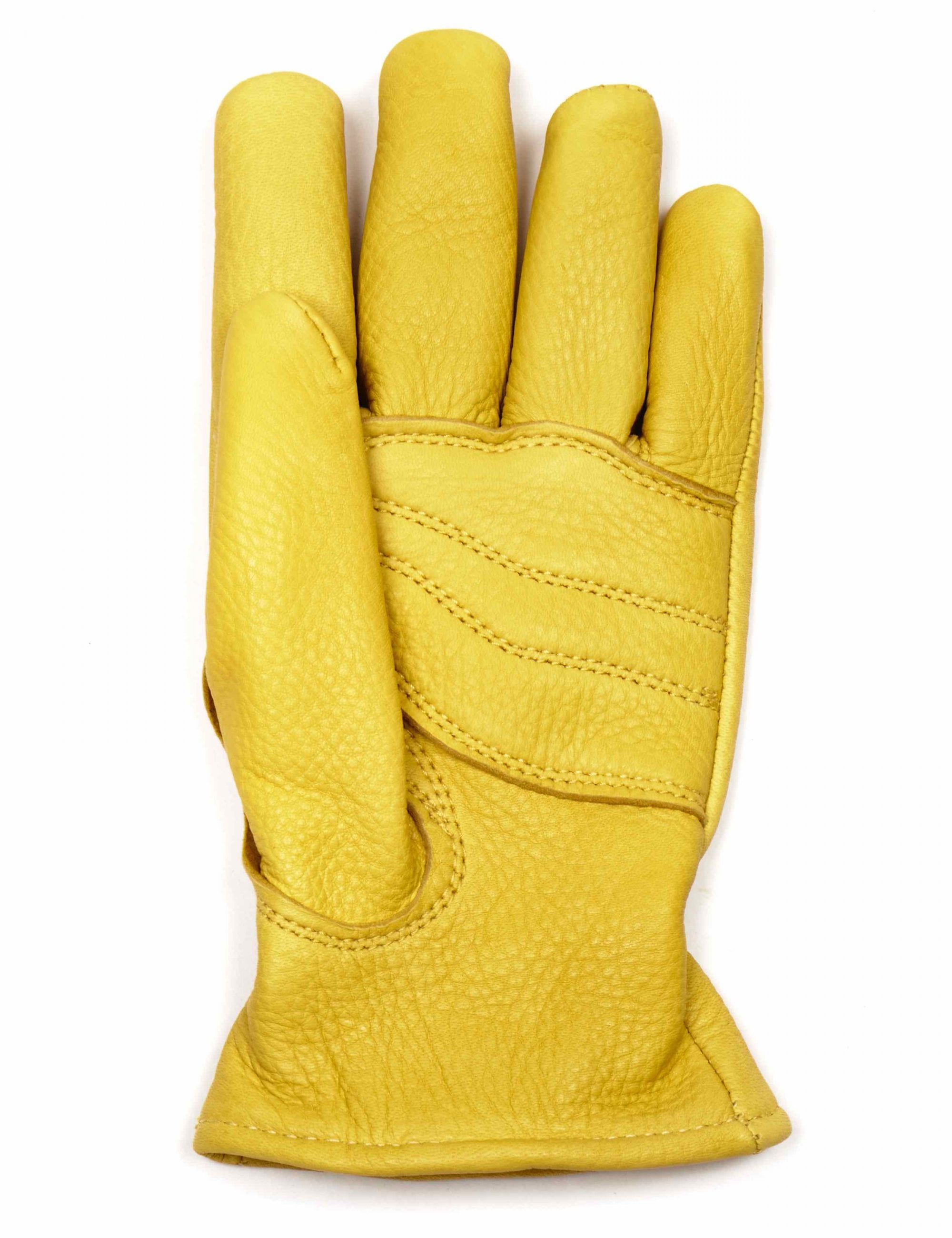 95237 Lined Buckskin Leather Gloves - Yellow