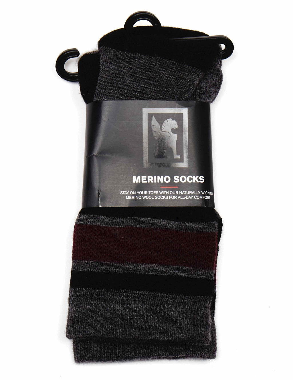 Merino Stripe Sock - Charcoal/Andorra