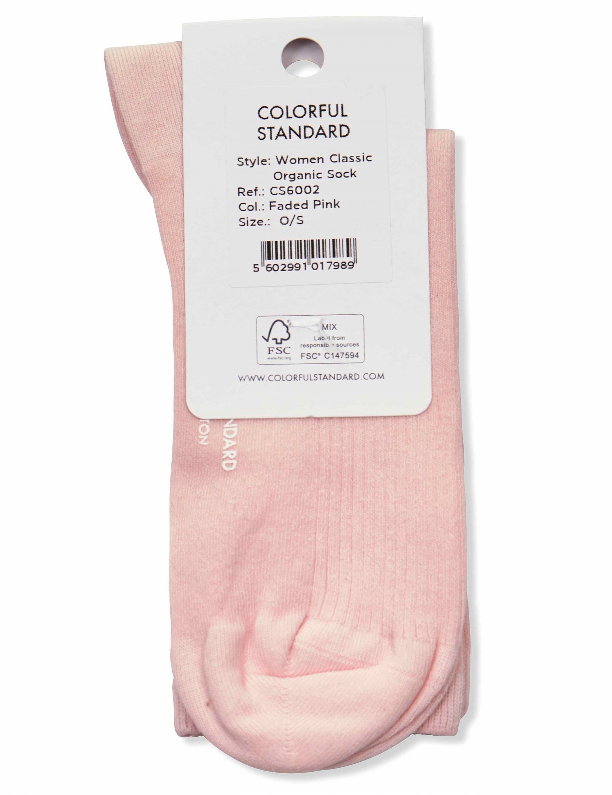Women's Classic Organic Socks - Faded Pink