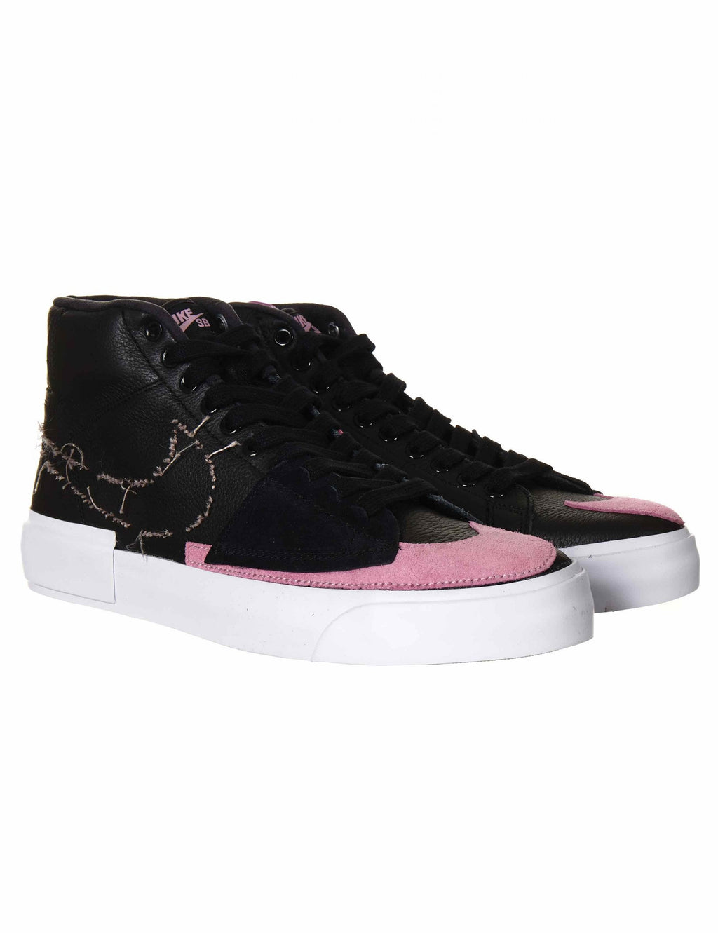 Zoom Blazer Mid Edge Trainers - Black/Pink-Rise