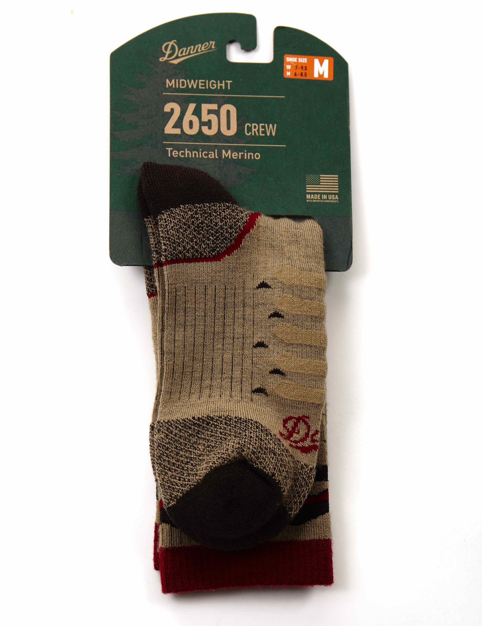 Merino Midweight Trail Crew Socks - Brown