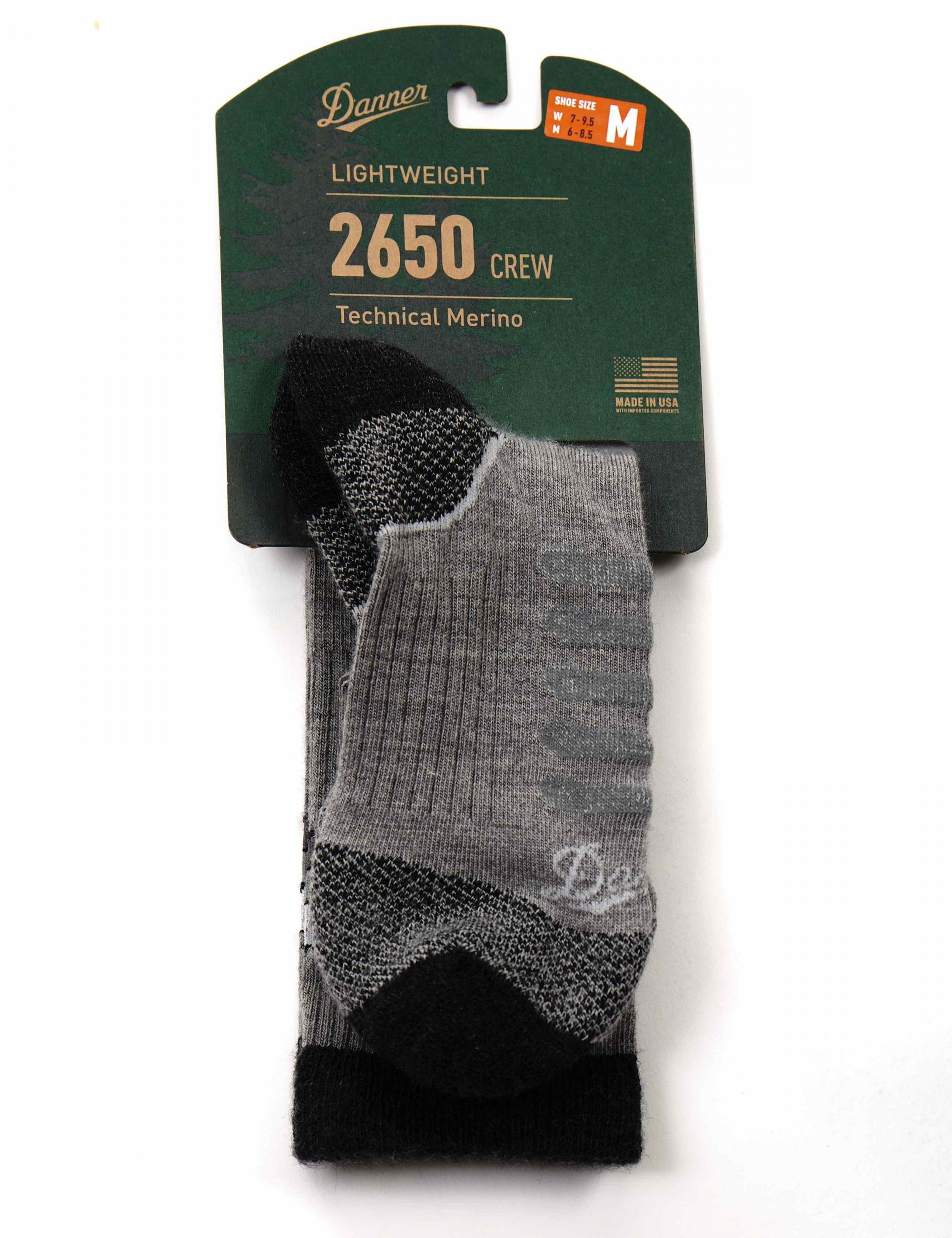 Merino Midweight Trail Crew Socks - Grey
