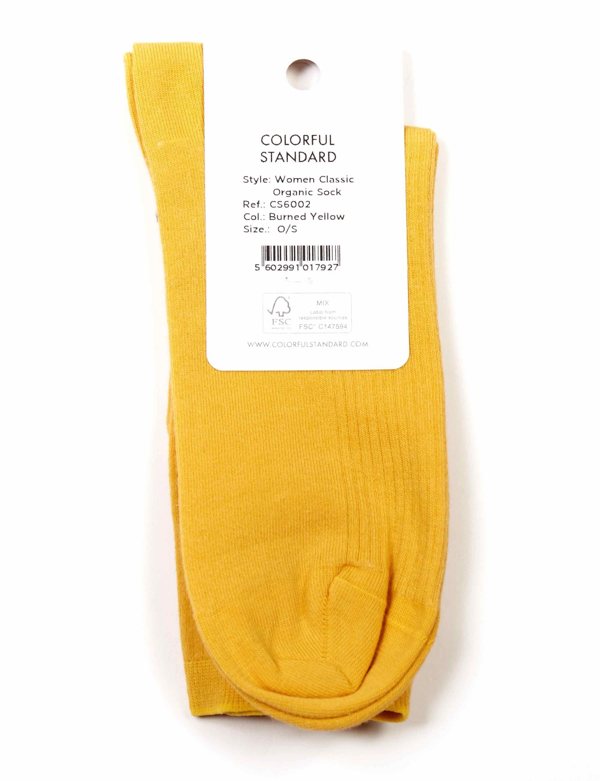Women's Classic Organic Socks - Burned Yellow