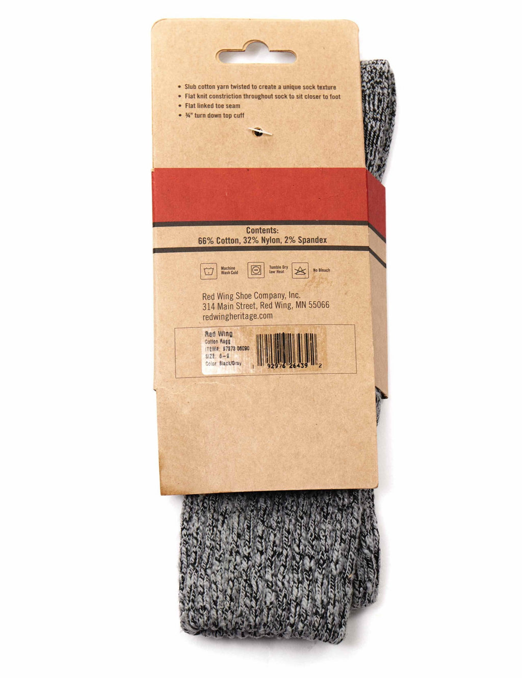 97373 Cotton Ragg Over Dyed Tonal Sock - Black/Gray