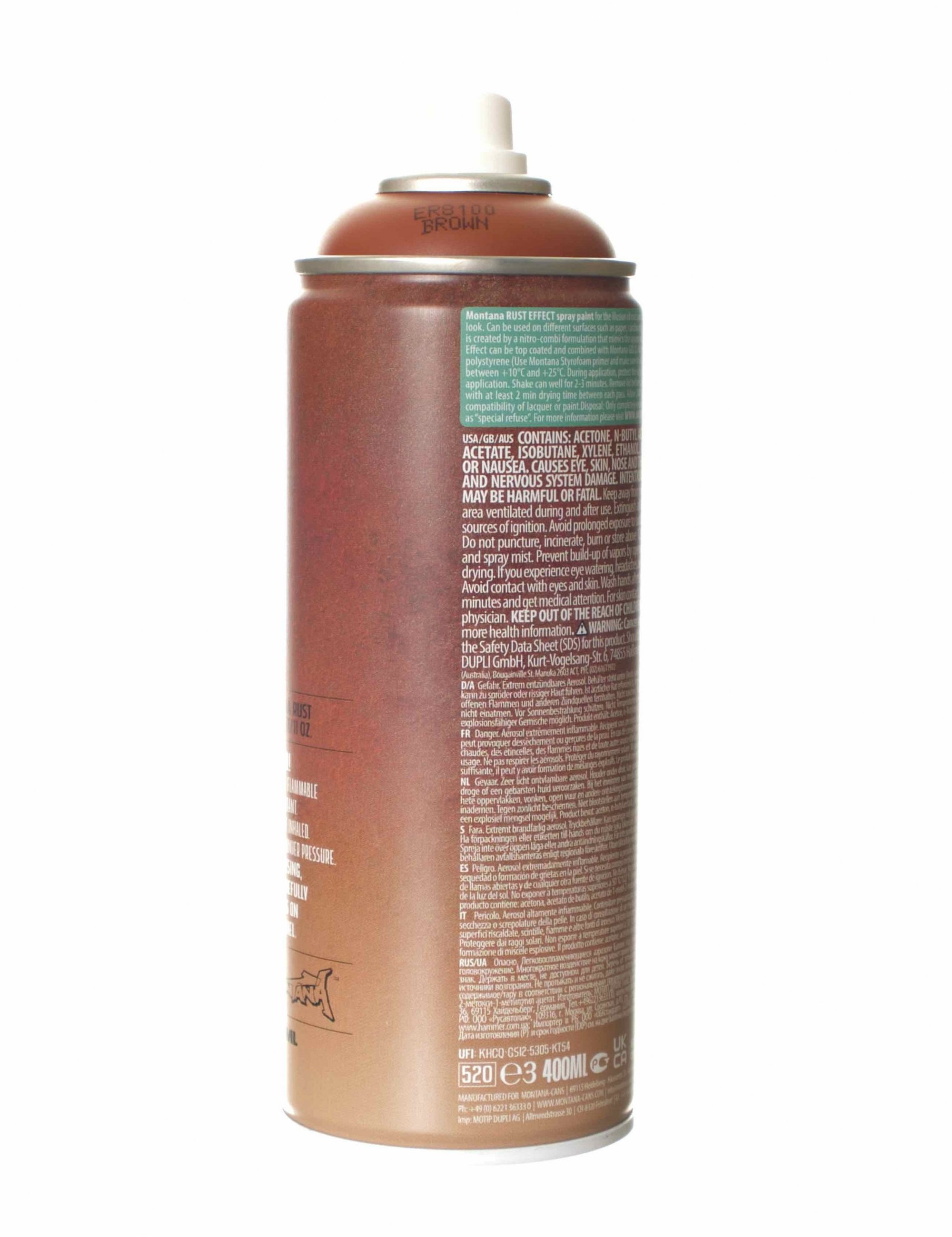 Montana Rust Effect Spray Paint 400ml - Brown ER8100