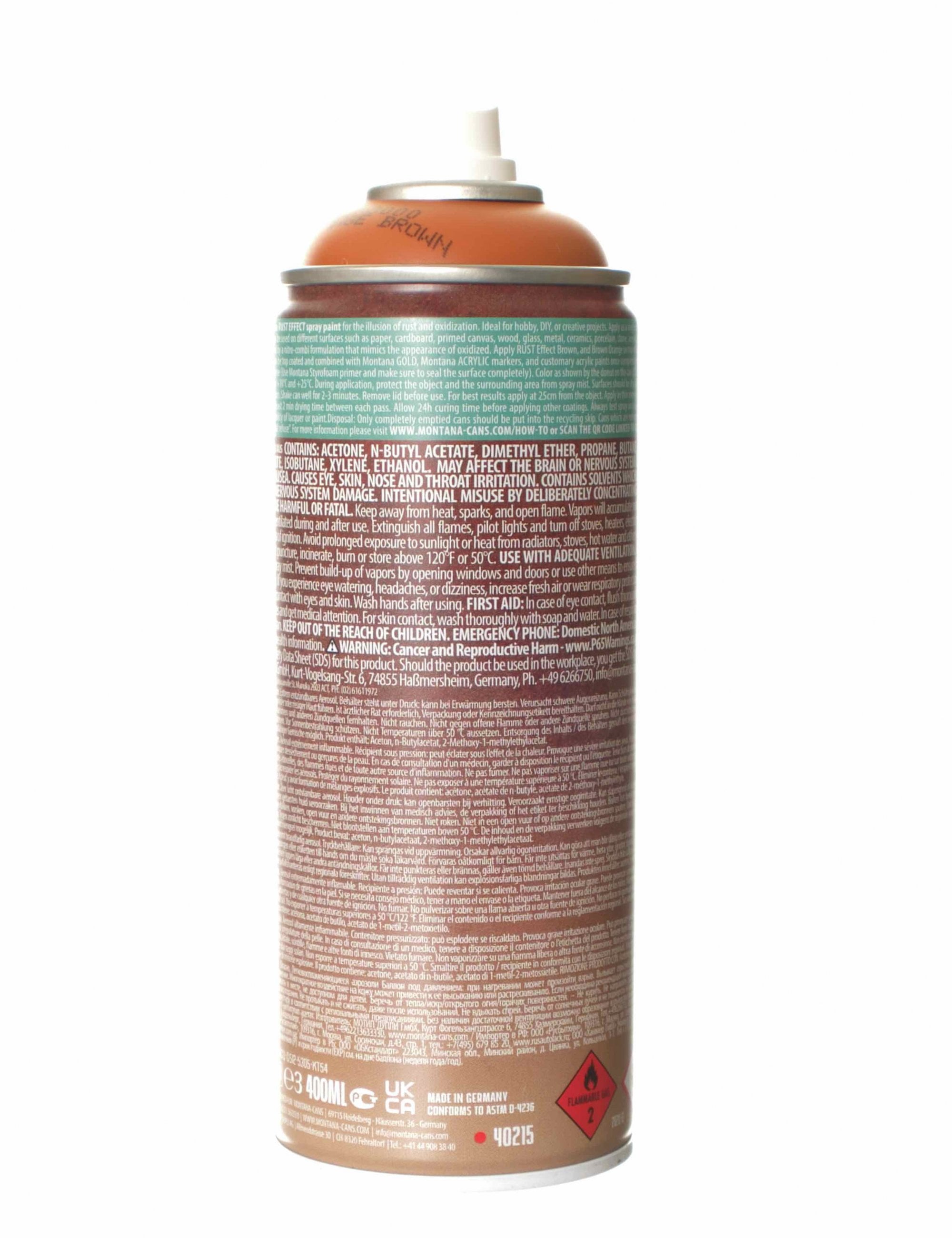 Montana Rust Effect Spray Paint 400ml - Orange Brown ER8000