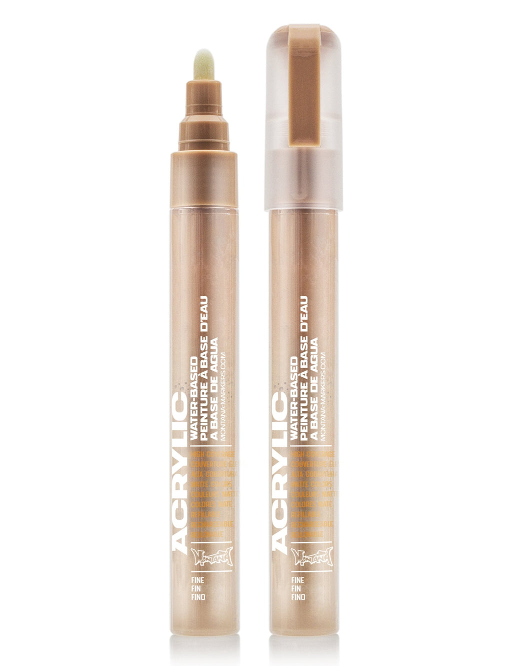 2mm acrylic paint marker in Make Up G1430 beige, chisel tip, capped and uncapped