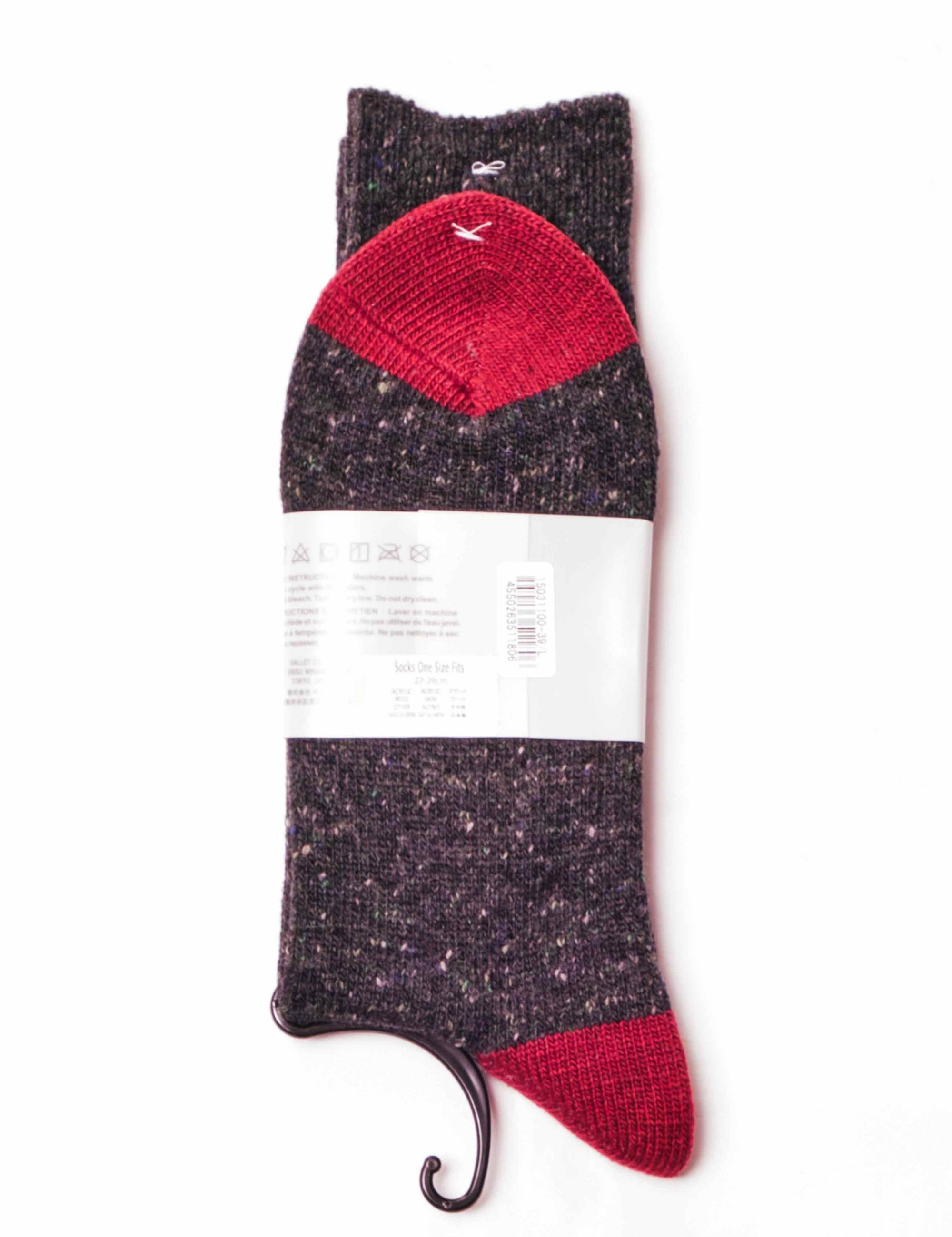 Tweed Net Crew Socks - Moss