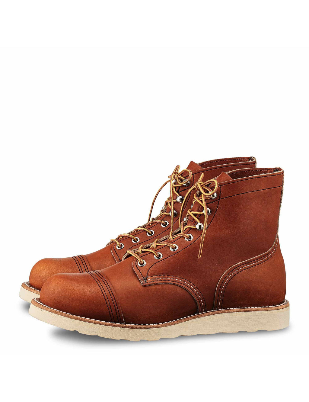 6-inch leather Iron Ranger boots in Oro Legacy Leather, lace-up with padded tongue