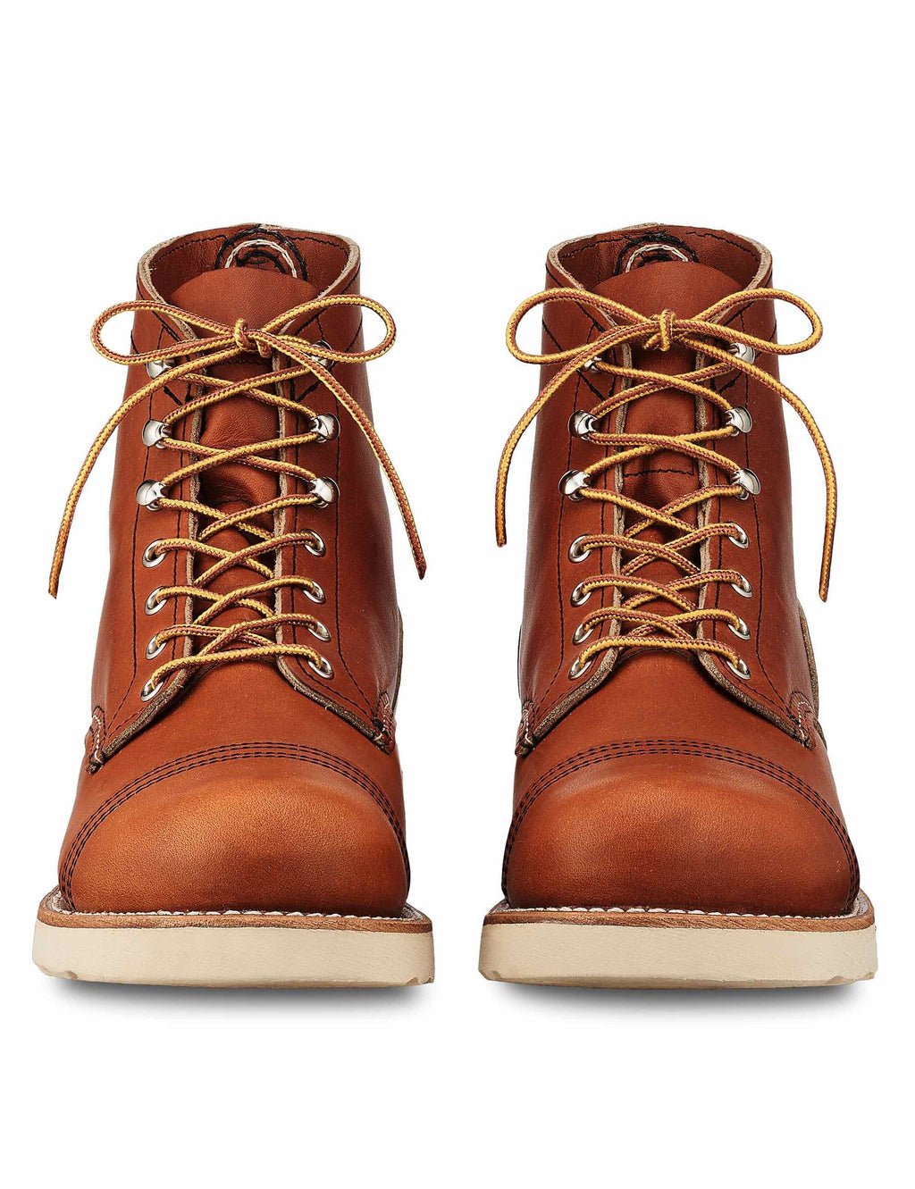 Pair of 6-inch Oro Legacy Leather lace-up boots with contrast stitching and tan welt