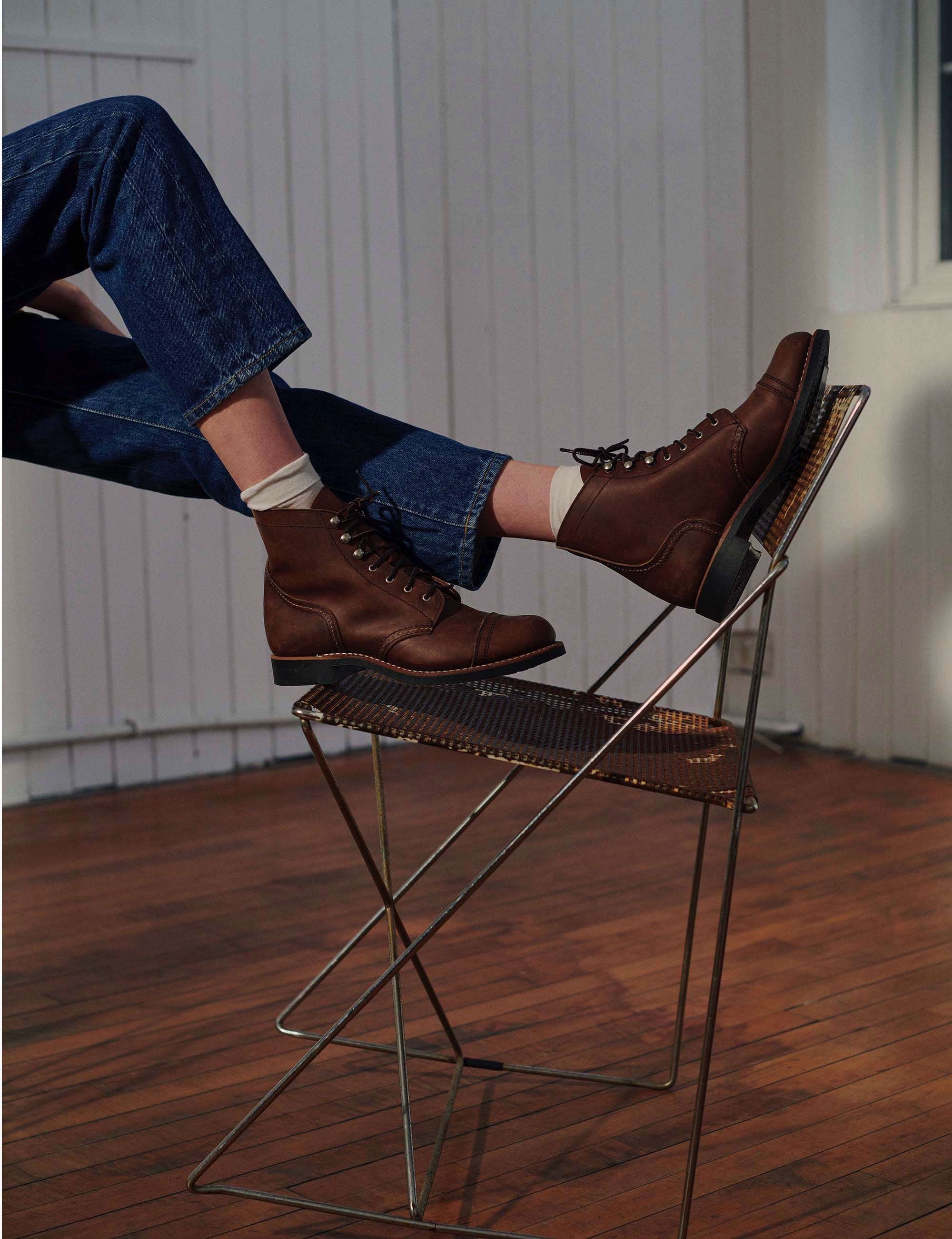 Red Wing Women's 3366D (Wide) Heritage Iron Ranger Boot - Black Boundary Leather
