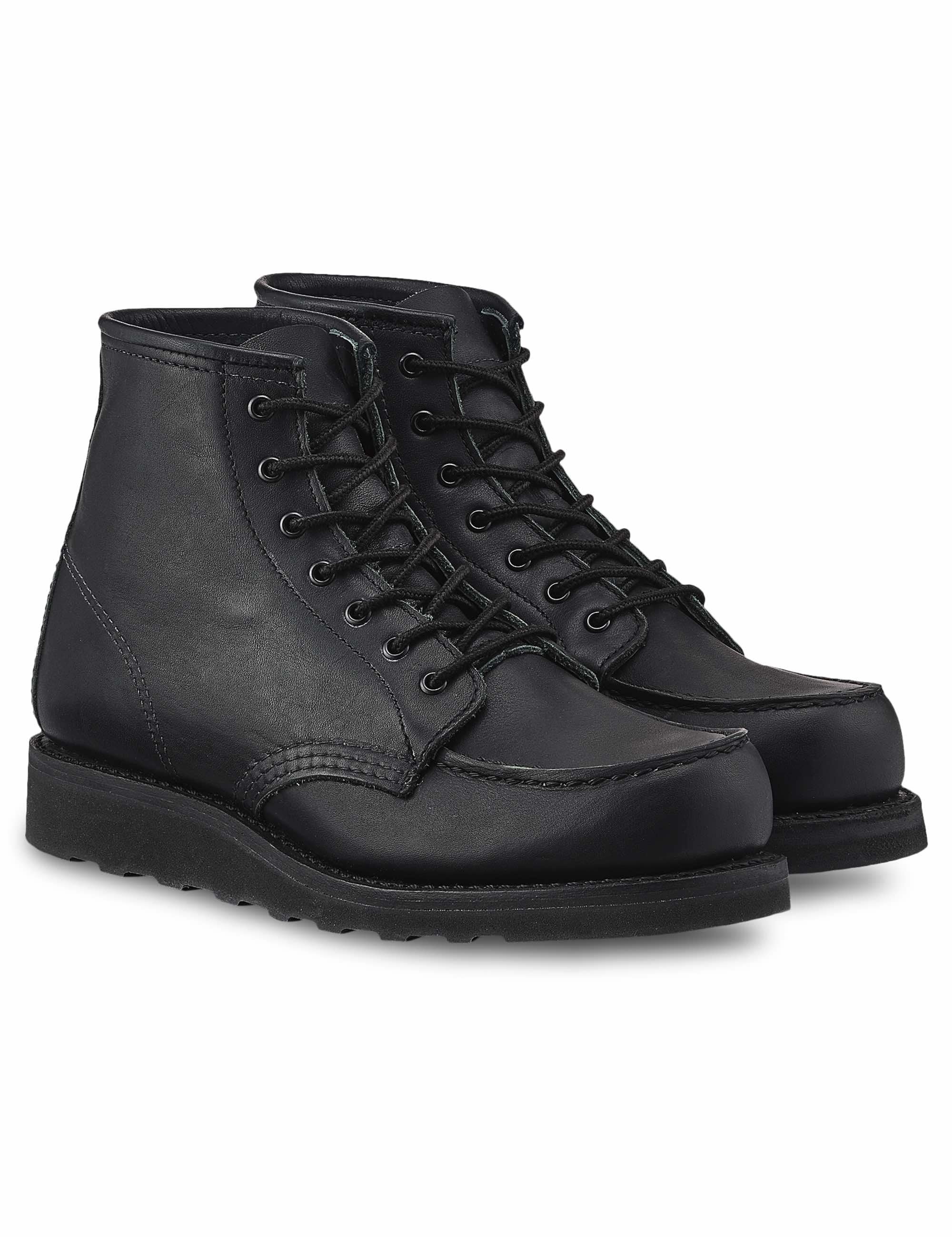 Women's 3380 Heritage 6" Moc Toe Boot - All Black Boundary Leather