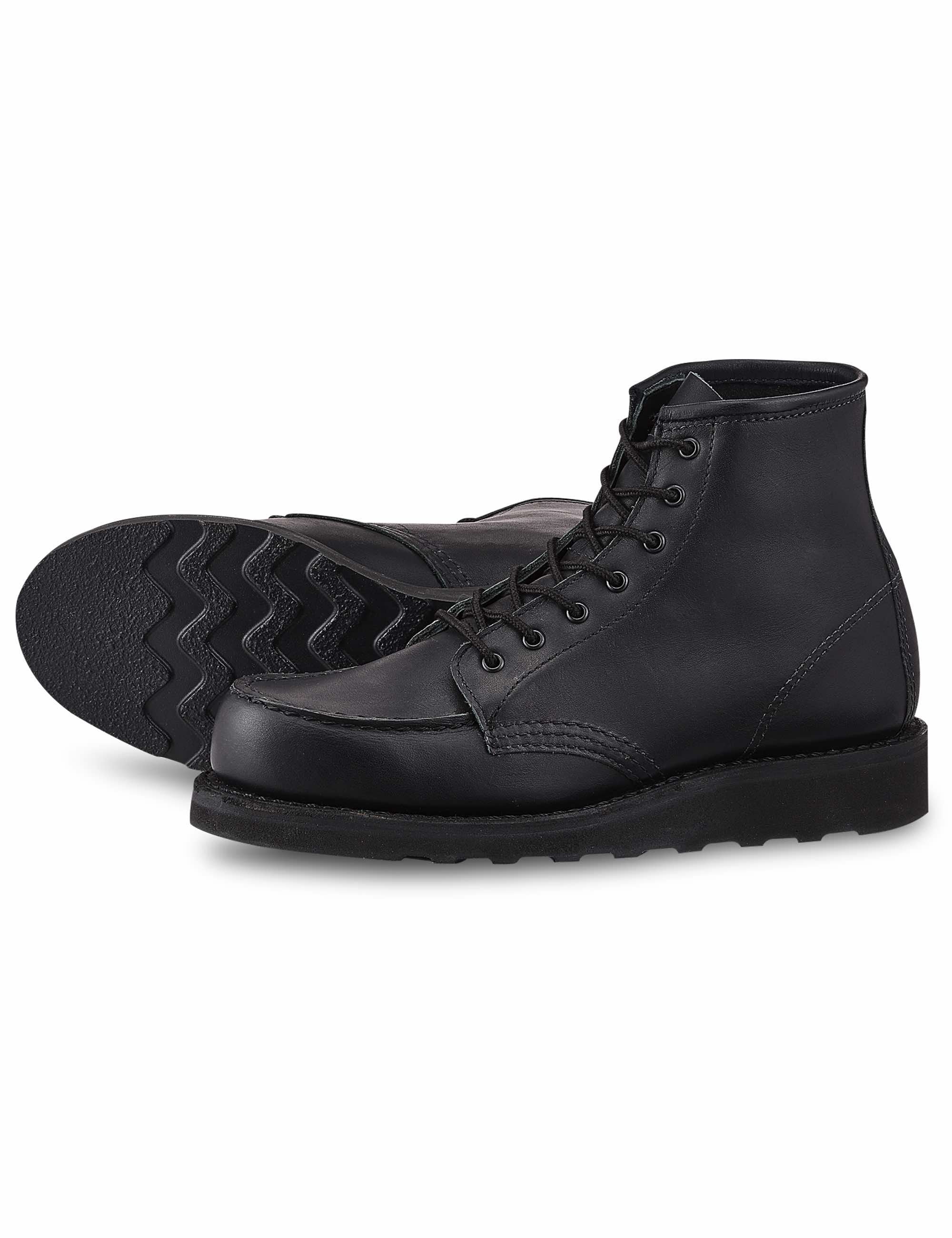 Women's 3380 Heritage 6" Moc Toe Boot - All Black Boundary Leather