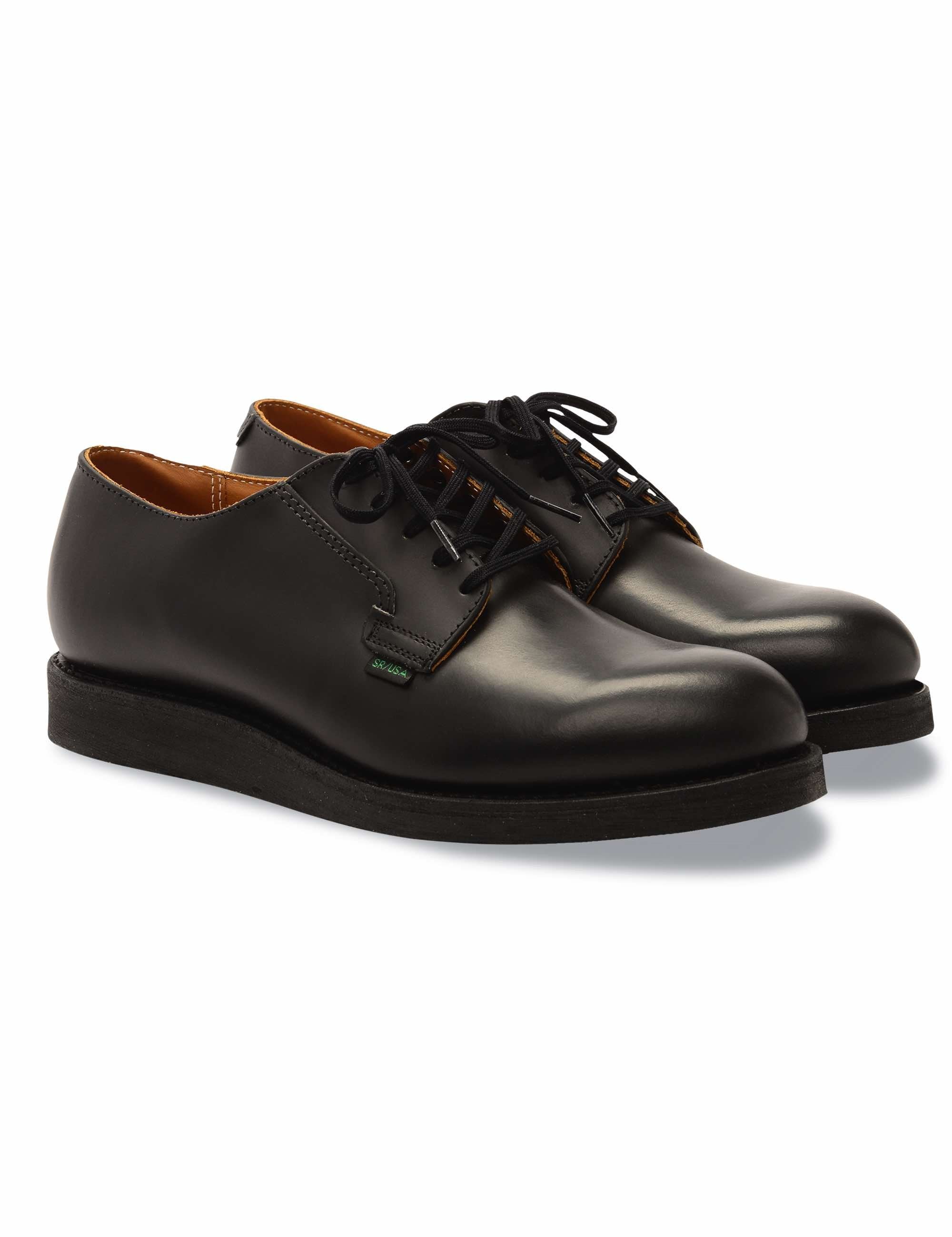 Red Wing 101 Heritage Work Postman Oxford Shoes - Black Chaparral