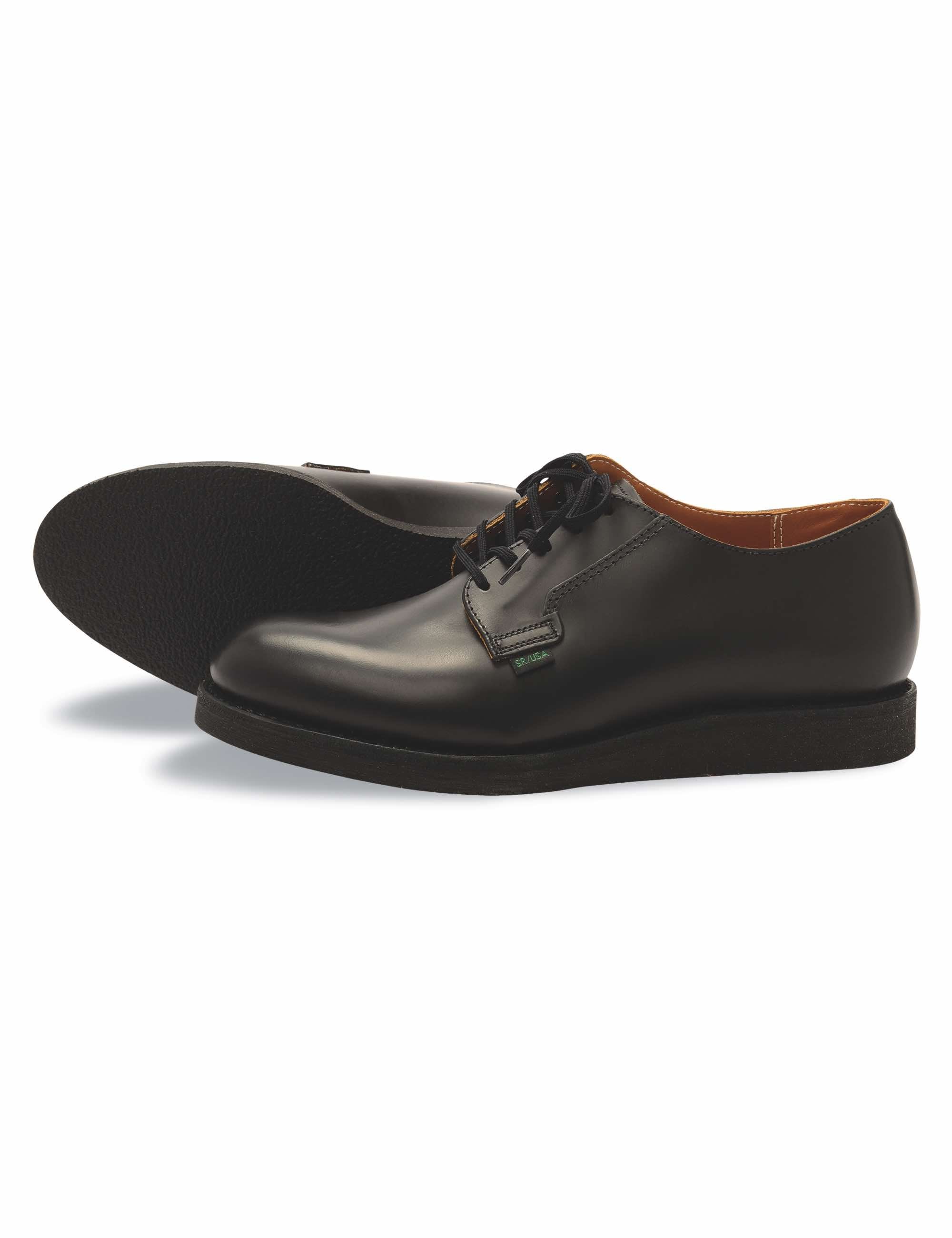 Red Wing 101 Heritage Work Postman Oxford Shoes - Black Chaparral