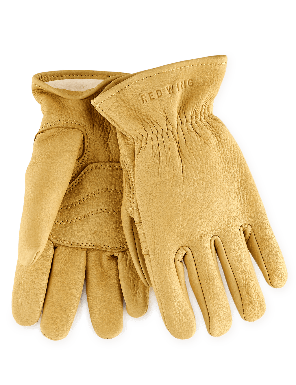95237 Lined Buckskin Leather Gloves - Yellow