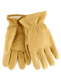 95237 Lined Buckskin Leather Gloves - Yellow