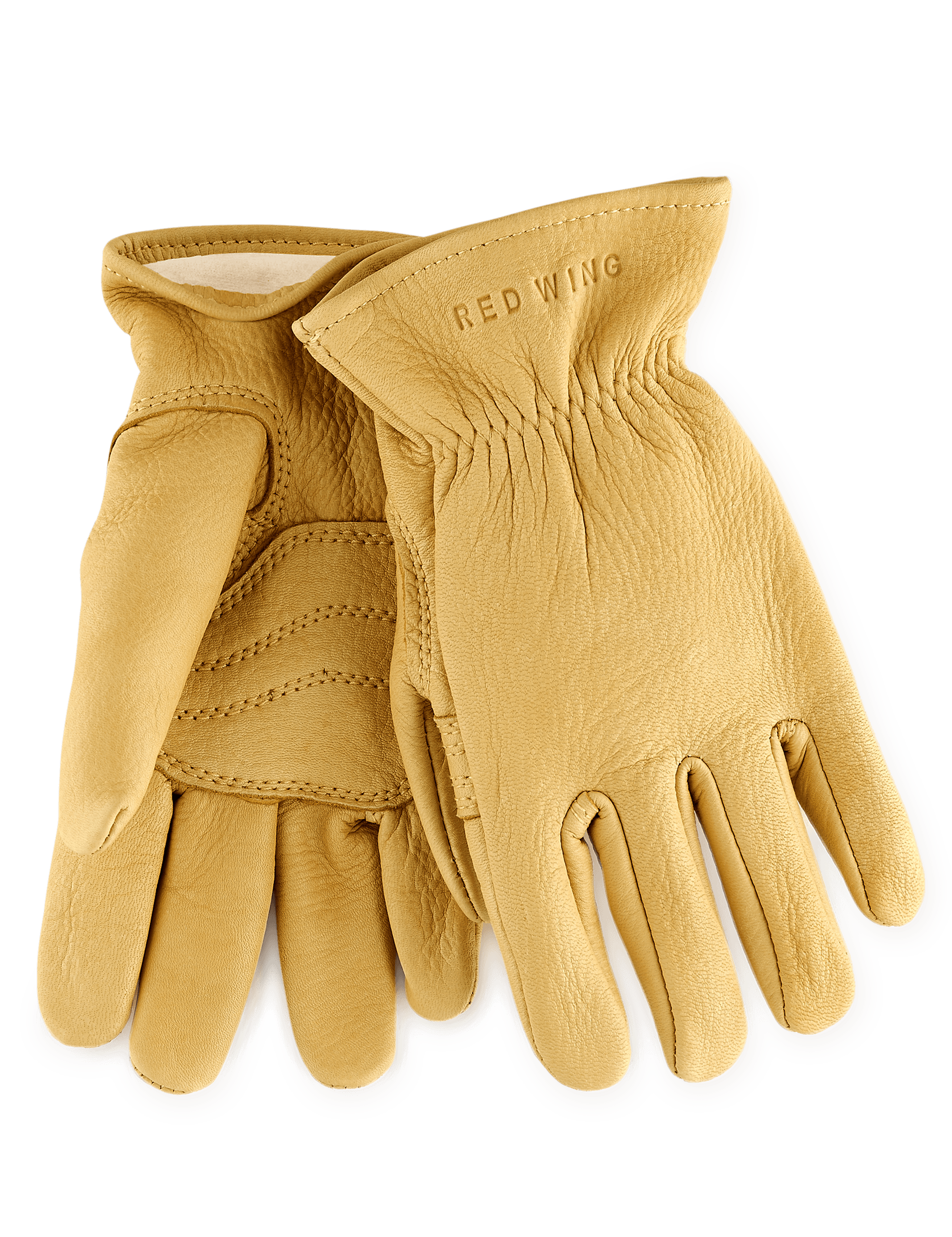 95237 Lined Buckskin Leather Gloves - Yellow