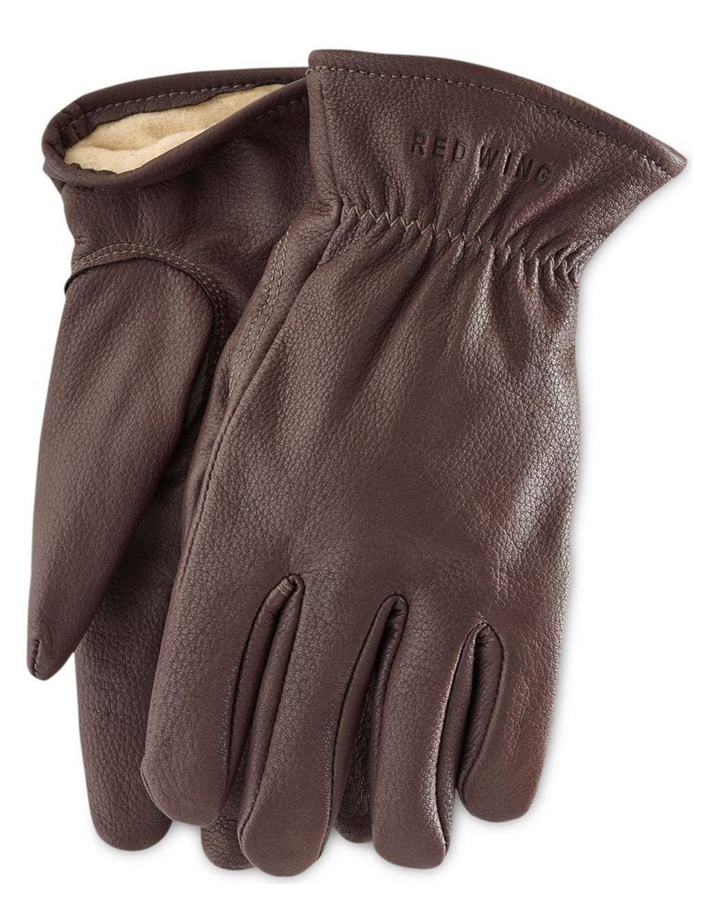95231 Lined Buckskin Leather Gloves - Brown