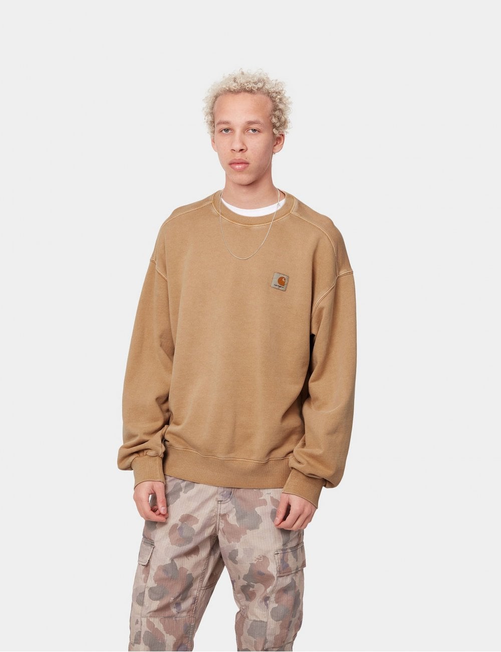 Nelson Crew Sweat - Dusty H Brown
