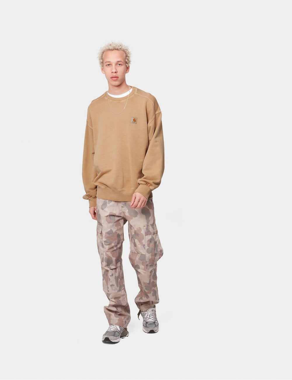 Nelson Crew Sweat - Dusty H Brown