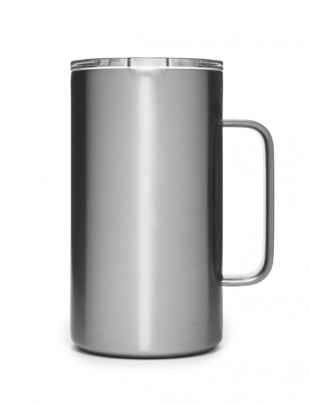 Rambler 24oz stainless steel mug with side handle, open top, YETI branding
