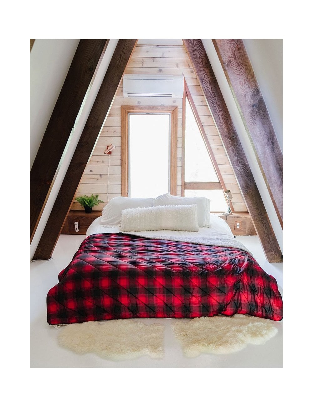 Sherpa Puffy Blanket - Ombre Plaid