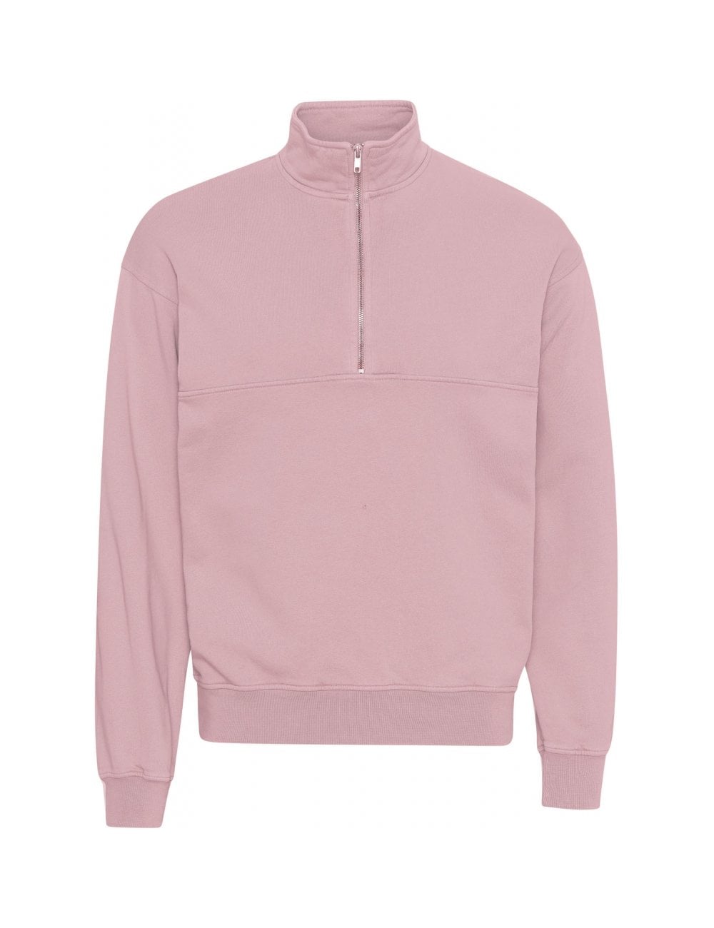 Organic Quarter Zip Sweat - Faded Pink