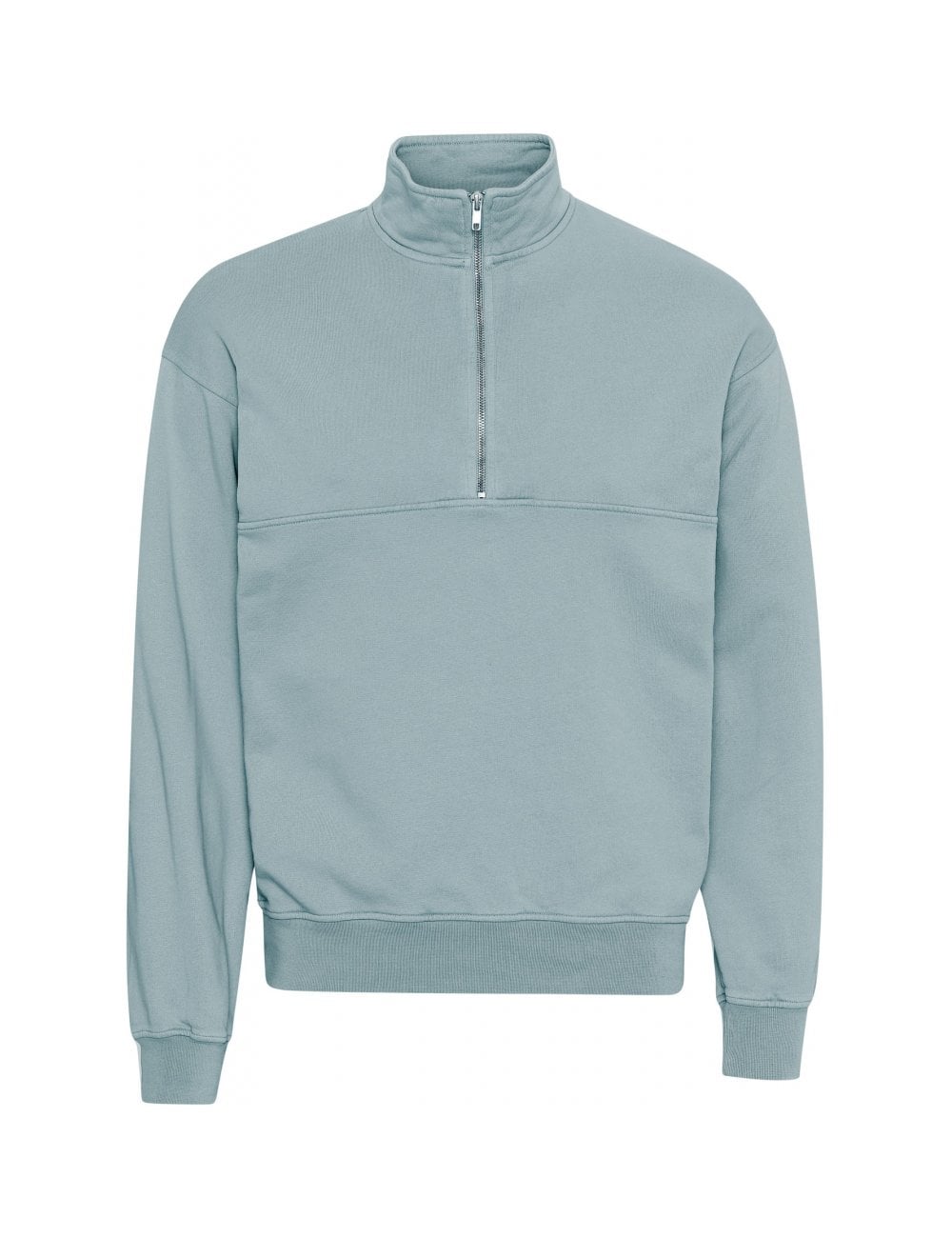Organic Quarter Zip Sweat - Steel Blue